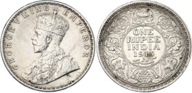 British India 1 Rupee 1913
KM# 524; N# 4851; Silver; George V; Calcutta Mint; UNC.