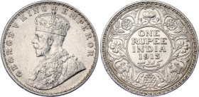 British India 1 Rupee 1913 •
KM# 524; N# 4851; Silver; George V; Bombay Mint; UNC.