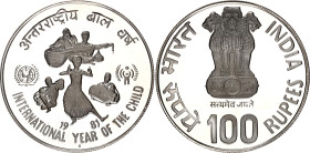 India 100 Rupees 1981 B
KM# 277, N# 43578; Silver., Proof; International Year of the Child.