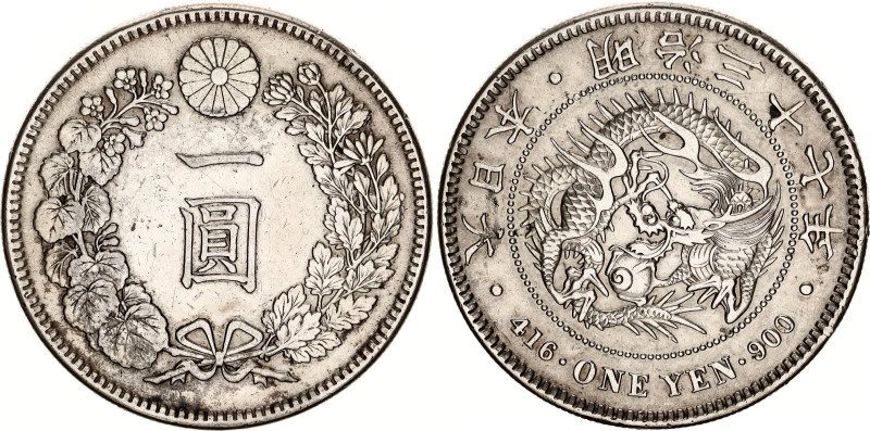 Japan 1 Yen 1904 (37)
Y# A25.3; JNDA# 01-10A; N# 5505; Silver; Meiji; Osaka Min...