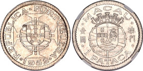 Macao 1 Pataca 1952 NGC MS 64
KM# 4, N# 36723; Silver.