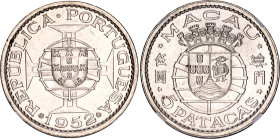 Macao 5 Patacas 1952 NGC MS 64
KM# 5, N# 12526; Silver.