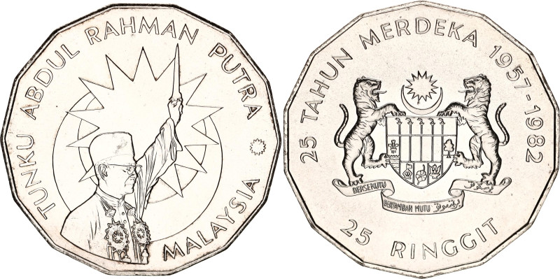 Malaysia 25 Ringgit 1982
KM# 33, N# 39305; Silver; 25th Anniversary of Independ...