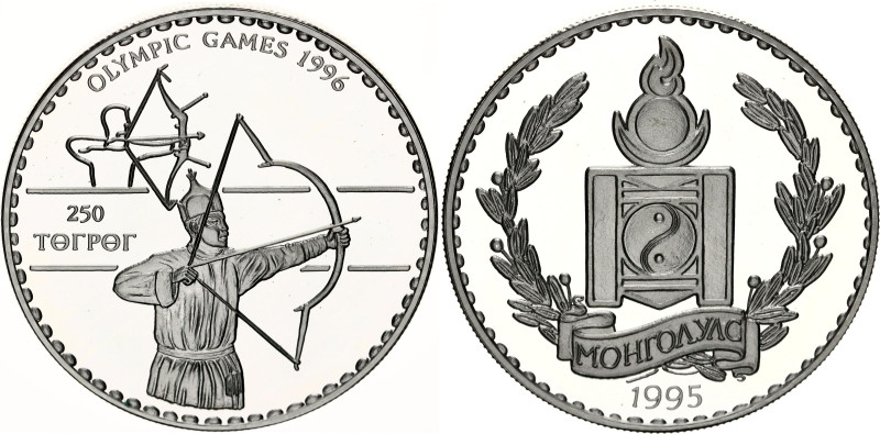 Mongolia 250 Tugrik 1995
KM# 112; N# 68947; Silver; 1996 Olympics - Archery; Mi...
