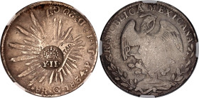 Philippines 8 Reales 1834 - 1837 (ND) Counterstamped on Mexico 8 Reales 1834 Go PJ NGC VF
KM# 129, N# 61807; Crowned YII Countermark "T6"; 1834 Go PJ...