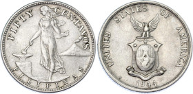 Philippines 50 Centavos 1944 S
KM# 183; Schön# 21; N# 15858; U.S. Administration; San Francisco Mint; XF-AUNC.