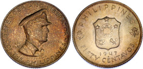 Philippines 50 Centavos 1947 S
KM# 184, N# 15859; Silver; UNC.