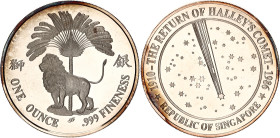 Singapore Silver Medal "The Return of Helles Comet" 1986
Silver (.999) 1 Oz., 39 mm., Proof.