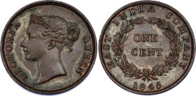 Straits Settlements 1 Cent 1845
KM# 3, N# 4086; Victoria; XF+.