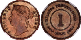Straits Settlements 1 Cent 1900 NGC AU
KM# 16, N# 10203; Bronze; Victoria; NGC AU Det. cleaned.