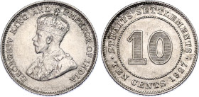 Straits Settlements 10 Cents 1927
KM# 29b, N# 4503; Silver; George V; UNC.