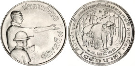 Thailand 150 Baht 1977 BE 2520
Y# 113, N# 15257; Silver; Rama IX; FAO; With Certificate; AUNC.