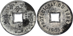 Vietnam Tonkin 1/600 Piastre 1905
KM# 1; Lec# 3; Gad# 1; N# 4637; Zinc; Mint: Paris; UNC.