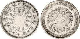 China Chihli 5 Cents 1898 (24)
Y# 61.2; N# 34873; Silver 1.24 g.; Guangxu; Pei Yang Arsenal; VF-XF.