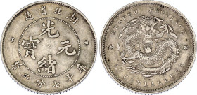 China Hupeh 10 Fen 1895 - 1907 (ND)
Y# 124.1, N# 26477; Silver 2.67 g.; Hupeh Province; AUNC.