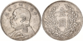 China Republic 1 Dollar 1921 (10)
Y# 329.6; L&M# 77; N# 240879; Silver; Yuan Shikai; "Fat Man dollar"; XF.