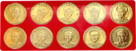 China Set of 10 Gold Plated Medals "New China" 1993
Medals with motives of 10 chinese marshals; With origial box & certificate.