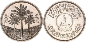 Iraq 1 Dinar 1972 AH 1392
KM# 137, N# 31153; Silver; 25th Anniversary of the Central Bank of Iraq; UNC.