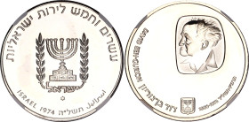 Israel 25 Lirot 1974 JE 5734 ✡ NGC MS 66
KM# 79.1; N# 13950; Silver; 1st Anniversary - Death of David Ben Gurion; Jerusalem; BUNC.