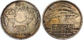Lebanon 50 Piastres 1929
KM# 8, N# 8587; Silver; XF.