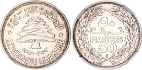 Lebanon 50 Piastres 1952 NGC MS 66
KM# 17, N# 2572; Silver; With full mint luster.