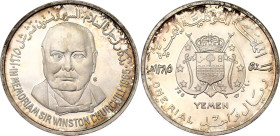 Yemen 1 Rial 1965 AH 1385
X# A1; Schön# A20; N# 90866; Silver; Death of Winston Churchill; Mintage 6'000; BUNC.