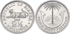 Biafra 2-1/2 Shillings 1969
KM# 4; N# 15724; Leopard; Aluminium, UNC.