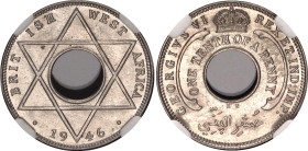 British West Africa 1/10 Penny 1946 KN CCG MS63
KM# 20, N# 10696; Nickel; George VI; UNC.