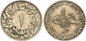 Egypt 1/10 Qirsh 1909 AH 1293//35
KM# 289; N# 9189; Copper-nickel; Abdul Hamid II; AUNC.