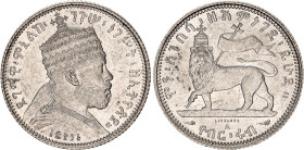 Ethiopia 1/4 Birr 1903 EE 1895
KM# 3; Silver; Menelik II. UNC, full mint luster. Rare condition.