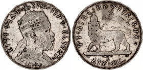 Ethiopia 1 Birr 1897 EE 1889 A
KM# 5, N# 22984; Silver; Menelik II; VG.