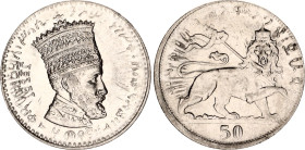 Ethiopia 50 Matonas 1931 EE 1923
KM# 31, N# 9331; Nickel; Haile Selassie I; UNC- with full mint luster.