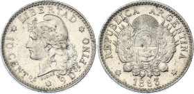 Argentina 10 Centavos 1883
KM# 26; Schön# 27; N# 4569; Silver; AUNC Toned.