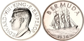 Bermuda 1 Crown 1936
X# 2b, N# 208111; Silver (.917) 30.80 g., 38.2 mm., Proof; Fantasy Issue; Edward VIII; with minor hairlines.