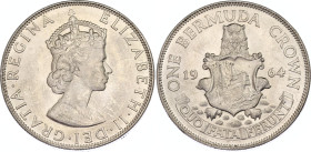 Bermuda 1 Crown 1964
KM# 14; N# 14208; Silver; Elizabeth II; London Mint; UNC.