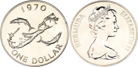 Bermuda 1 Dollar 1970
KM# 20; N# 55327; Silver; Elizabeth II (1952-date); Proof.