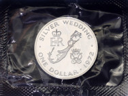 Bermuda 1 Dollar 1972
KM# 22a; N# 27422; Silver; Elizabeth II (1952-date); 25th Anniversary of the Wedding of Queen Elizabeth II and Prince Philip; P...