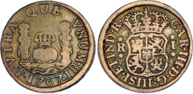 Bolivia 1 Real 1767 PTS JR
KM# 47, N# 60675; Silver; Carlos III; Mintage 61000 pcs; VF+/XF-.