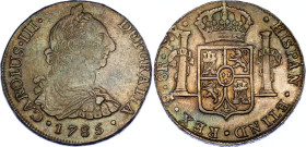 Bolivia 8 Reales 1785 PR
KM# 55, N# 52832; Silver; Carlos III; XF+ with amazing toning.