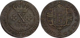 Brazil 10 Reis 1822 R
KM# 314, N# 18308; João VI; XF.