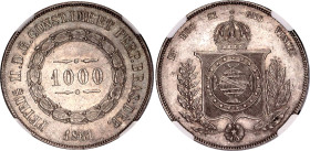 Brazil 1000 Reis 1861 NGC UNC
KM# 465, N# 3671; Silver; Pedro II; NGC UNC Det. cleaned.