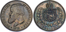 Brazil 2000 Reis 1875
KM# 475a, N# 27564; Silver; Peter II; XF+ with outstanding toning.