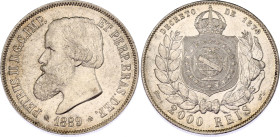 Brazil 2000 Reis 1889
KM# 485, N# 19792; Silver; Peter II the Magnanimous; AUNC.