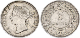 British Honduras 5 Cents 1894
KM# 7, N# 34064; Silver; Victoria; UNC.