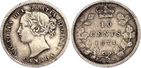 Canada 10 Cents 1871 H
KM# 3, N# 393; Silver; Victoria; XF-.
