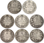 Canada 8 x 50 Cents 1900 - 1910
KM# 6-12, Silver; VF.