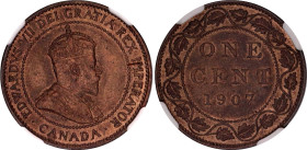 Canada 1 Cent 1907 NGC AU
KM# 8, N# 439; Bronze; Edward VII; NGC AU Det. cleaned.