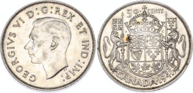 Canada 50 Cents 1941
KM# 36, N# 311; Silver; George VI (1936-1952); XF+.