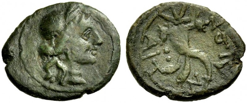 GRIECHISCHE MÜNZEN 
 SIZILIEN 
 AITNA 
 Hexas, Bronze, nach 211 v. Chr. Kopf ...
