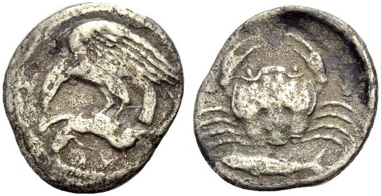 GRIECHISCHE MÜNZEN 
 SIZILIEN 
 AKRAGAS 
 Hemidrachmon, 420-410 v. Chr. AK-(Ρ...